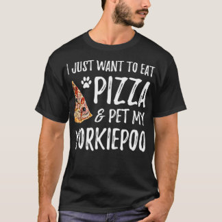 Yorkiepoo Hondenliefhebber Pizza Funny Dog Mam Gif T-shirt