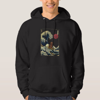 Yorkiepoo Japanese Kanagawa Wave Surf Dog Hoodie