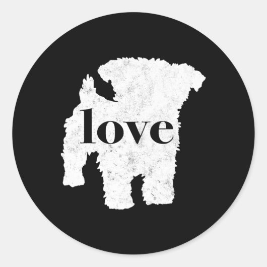 Yorkiepoo Love Style Ronde Sticker (Voorkant)