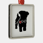 Yorkiepoo (Yorkie / Poodle) Love Metalen Ornament (Rechts)