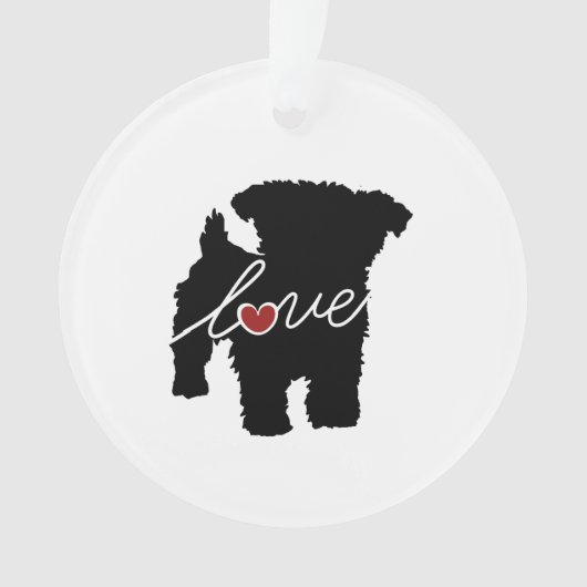 Yorkiepoo (Yorkie / Poodle) Love Ornament (voorkant)