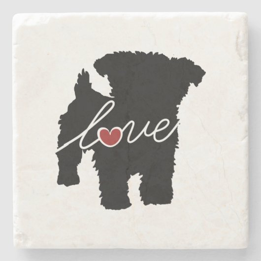Yorkiepoo (Yorkie / Poodle) Love Stenen Onderzetter (Voorkant)