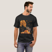 Yorkies Autumn Leaf Fall Dog Lover Thanksgiving T-shirt (Voorkant volledig)