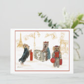 Yorkies die op reis zijn in Parijs Kaart (Staand voorkant)