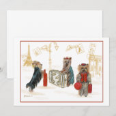 Yorkies die op reis zijn in Parijs Kaart (Voorkant / Achterkant)