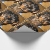 Yorkie's eerste kerst cadeaupapier (Hoek)