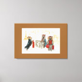Yorkies & Eiffeltoren in Parijs Reizen Canvas Afdruk (Voorkant)