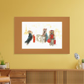 Yorkies & Eiffeltoren in Parijs Reizen Canvas Afdruk (Insitu (Woonkamer))