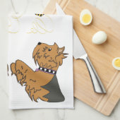 Yorkies en bijen theedoek (Quarter Fold)