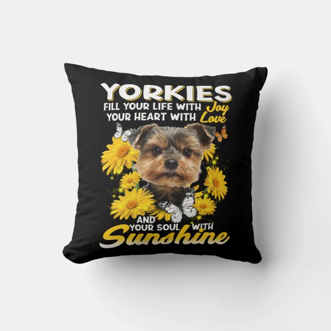 Yorkies en Sunshine Kussen (Voorkant)