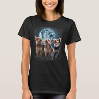 Yorkies huilen bij het Moon Shirt - Yorkie Shirt -