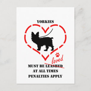 Yorkies moeten worden gehouden briefkaart