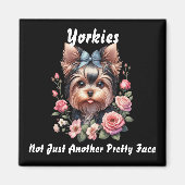 Yorkies, niet gewoon een ander  gezicht magneet (Voorkant)