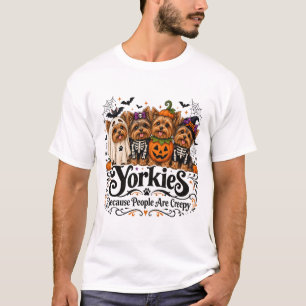Yorkies Omdat Mensen Eng Grappig Halloween T-shirt