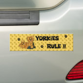 Yorkies Rule! Bumpersticker (Op auto)