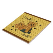 Yorkies Rule Pawprint Tile Tegeltje (Zijkant)