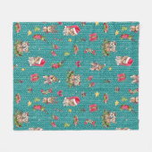 Yorkies voor kerstmis fleece deken (Voorkant (Horizontaal))