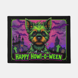 Yorkiestein Happy Howl-o-ween Deurmat