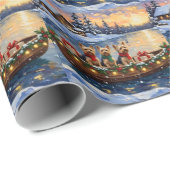 Yorkipoo Christmas Boat Holiday Cadeaupapier (Rol Hoek)