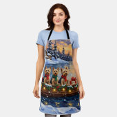 Yorkipoo Christmas Boat Holiday Schort (Gedragen)