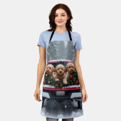 Yorkipoo Christmas Red Truck Holiday Gift Schort (Gedragen)