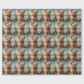 Yorkipoo Dog Christmas  Beach Cadeaupapier (Vlak)