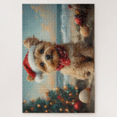 Yorkipoo Dog Christmas  Beach Legpuzzel (Verticaal)