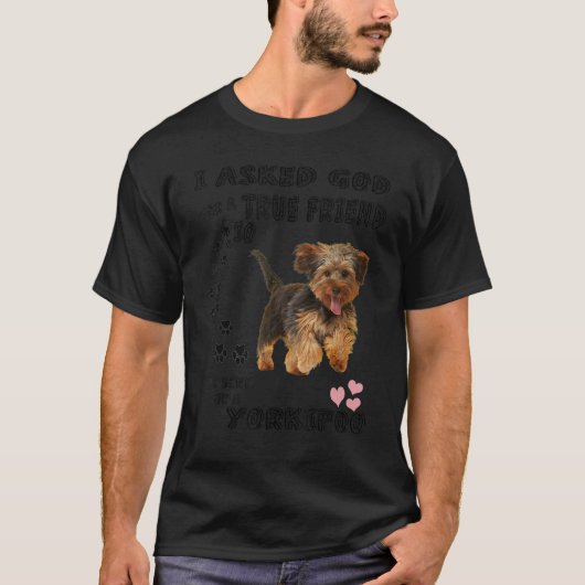 Yorkipoo Dog Quote mam Yorkiepoo Dad Cute Yorkie P T-shirt (Voorkant)