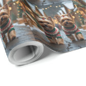 Yorkipoo Dogs Christmas Snow Holiday Cadeaupapier (Rol Hoek)