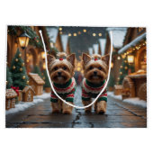 Yorkipoo Dogs Christmas Snow Holiday Groot Cadeauzakje (Achterkant)