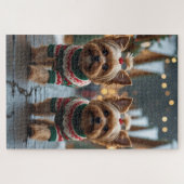 Yorkipoo Dogs Christmas Snow Holiday Legpuzzel (Horizontaal)