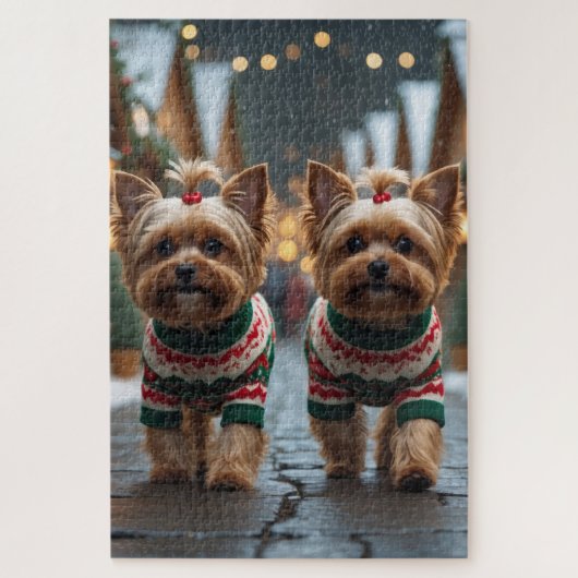 Yorkipoo Dogs Christmas Snow Holiday Legpuzzel (Verticaal)