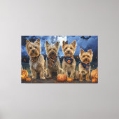 Yorkipoo Halloween Griezelen Canvas Afdruk (Voorkant)