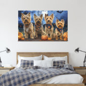 Yorkipoo Halloween Griezelen Canvas Afdruk (Insitu (Slaapkamer))
