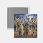 Yorkipoo Halloween Griezelig Magneet (Voorkant / Achterkant)