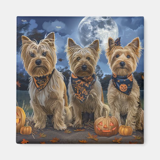 Yorkipoo Halloween Griezelig Magneet (Voorkant)