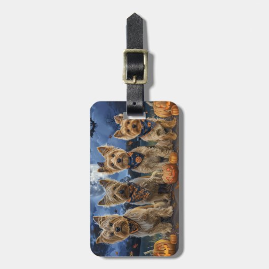 Yorkipoo Halloween Spooky Bagagelabel (Voorkant verticaal)