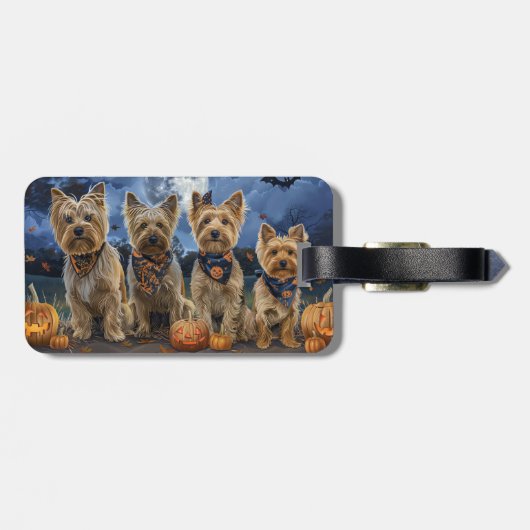 Yorkipoo Halloween Spooky Bagagelabel (Achterkant horizontaal)