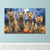 Yorkipoo Halloween Spooky Canvas Afdruk (Insitu (Houten vloer))