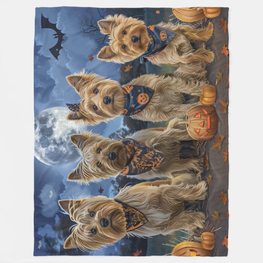 Yorkipoo Halloween Spooky Fleece Deken (Voorkant)
