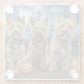 Yorkipoo Halloween Spooky Glazen Onderzetter (Achterkant)