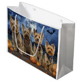 Yorkipoo Halloween Spooky Groot Cadeauzakje (Voorkant Gekanteld)