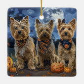Yorkipoo Halloween Spooky Keramisch Ornament (Achterkant)