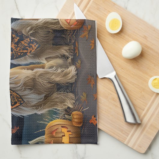 Yorkipoo Halloween Spooky Theedoek (Quarter Fold)