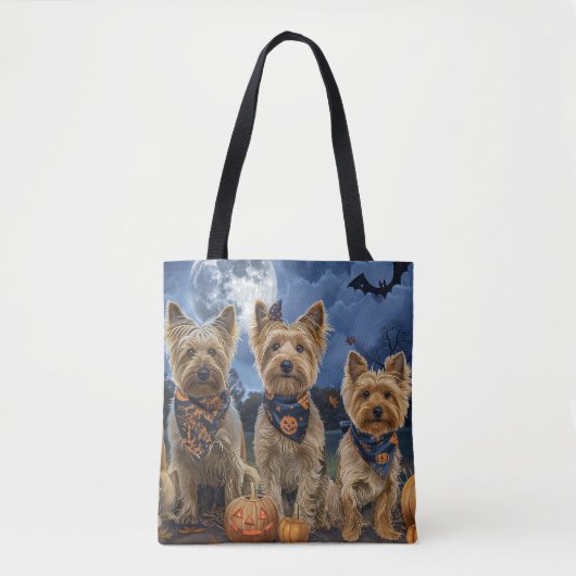 Yorkipoo Halloween Spooky Tote Bag (Voorkant)