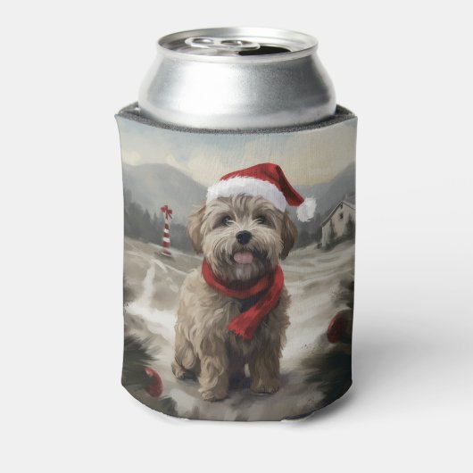 Yorkipoo Hond in Sneeuw Kerstmis Blikjeskoeler (Blikje Achterkant)