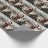 Yorkipoo Hond in Sneeuw Kerstmis Cadeaupapier (Hoek)