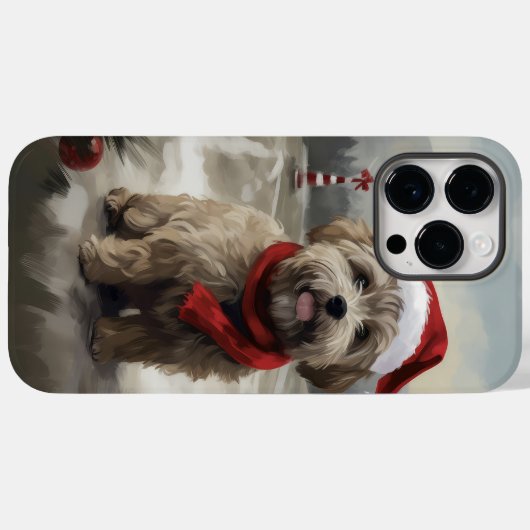 Yorkipoo Hond in Sneeuw Kerstmis Case-Mate iPhone Case (Achterkant (horizontaal))
