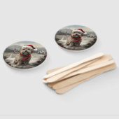 Yorkipoo Hond in Sneeuw Kerstmis Handwaaier (Niet-gemonteerd)