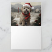 Yorkipoo Hond in Sneeuw Kerstmis Kaart (Binnen)
